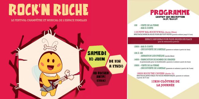 Rock'n Ruche : festival musical à la ferme avec l'Espace familles à Cieux