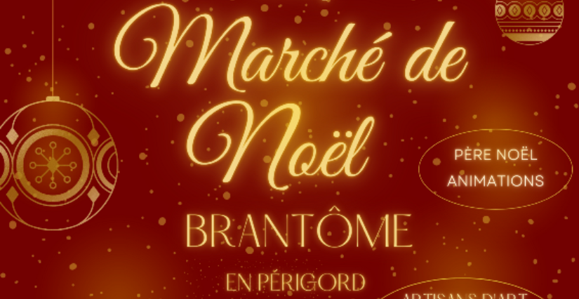 Marché de Noël et feu d'artifice à Brantôme